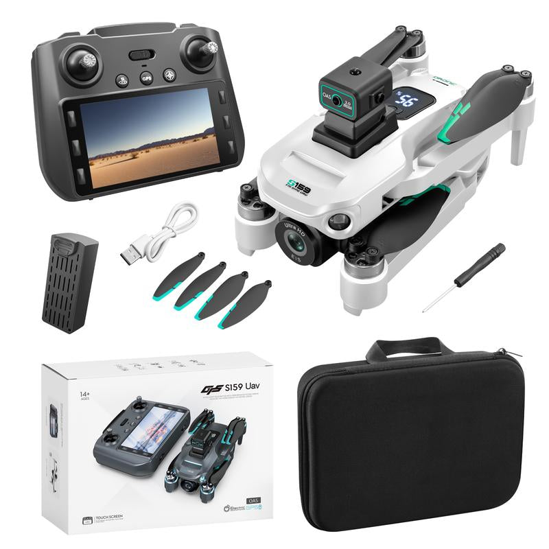 5G GPS Drone with Four-Sided Obstacle Avoidance, Optical Flow Positioning, Long Battery Life & Screen Remote Controller for Intelligent Outdoor Use Camera White