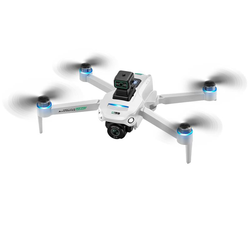 5G GPS Drone with Four-Sided Obstacle Avoidance, Optical Flow Positioning, Long Battery Life & Screen Remote Controller for Intelligent Outdoor Use Camera White