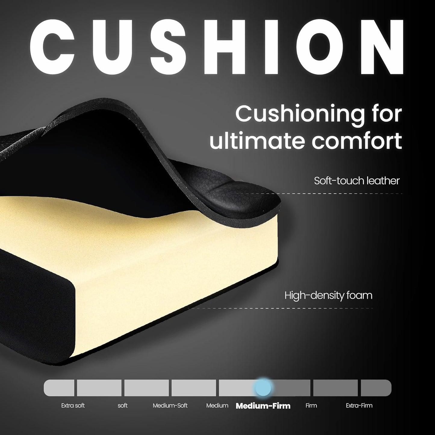 Video Gaming Chair with Footrest High Back Ergonomic Comfortable Office Computer Desk with Lumbar Support Height Adjustable with PU Leather Recliner for Adults Women Men (Black)