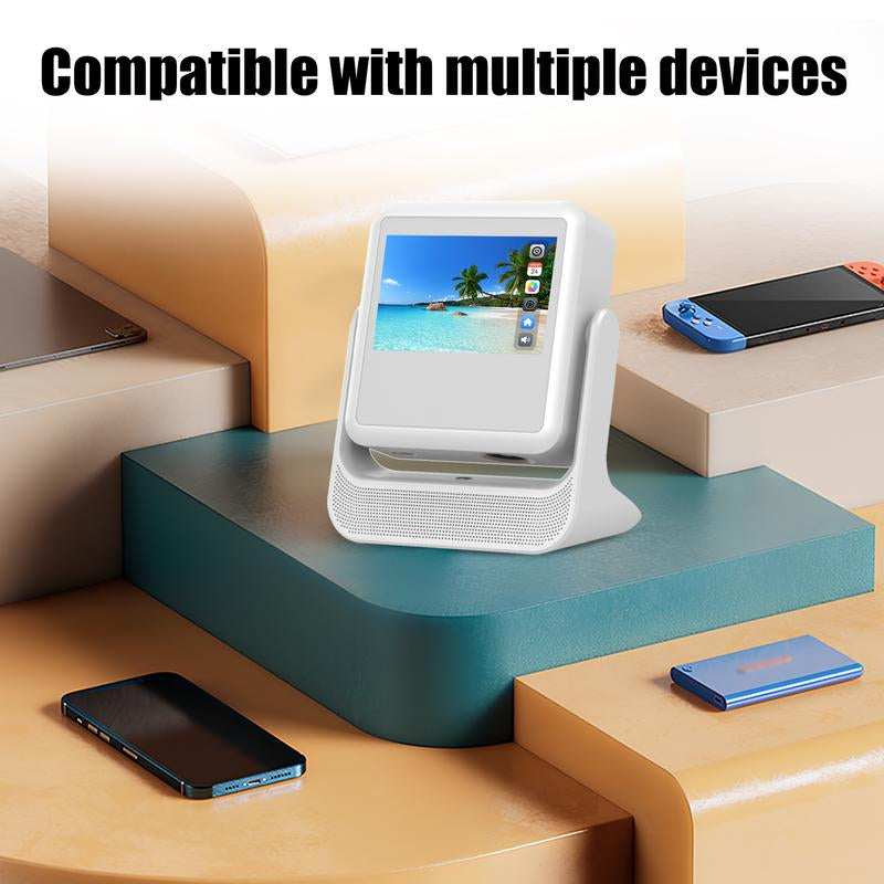 Projector 4K Ultra Hd, Support Native 1080P, Auto Focus and Obstacle Avoidance,8 Inch Touch Tablet, HD, Smart Projector, Android 12, Gimbal Base Speaker, Wifi 6, 180° Rotation, Suitable for Home Use, Home Projector, Gaming Projector, Movies and Gifts.