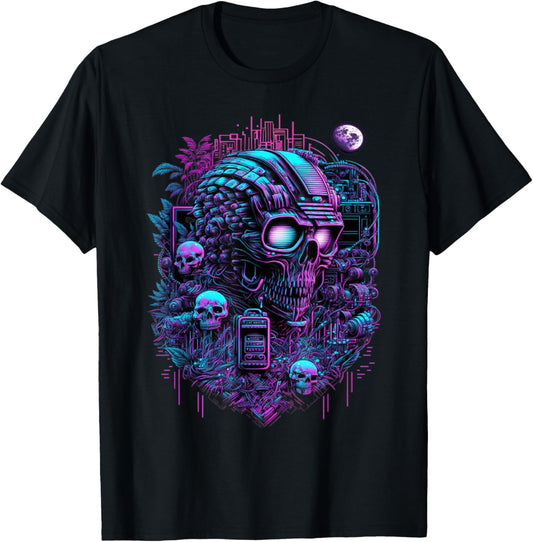 Vaporwave Aesthetic Futuristic Cybertronic Robot T-Shirt