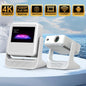 Projector 4K Ultra Hd, Support Native 1080P, Auto Focus and Obstacle Avoidance,8 Inch Touch Tablet, HD, Smart Projector, Android 12, Gimbal Base Speaker, Wifi 6, 180° Rotation, Suitable for Home Use, Home Projector, Gaming Projector, Movies and Gifts.